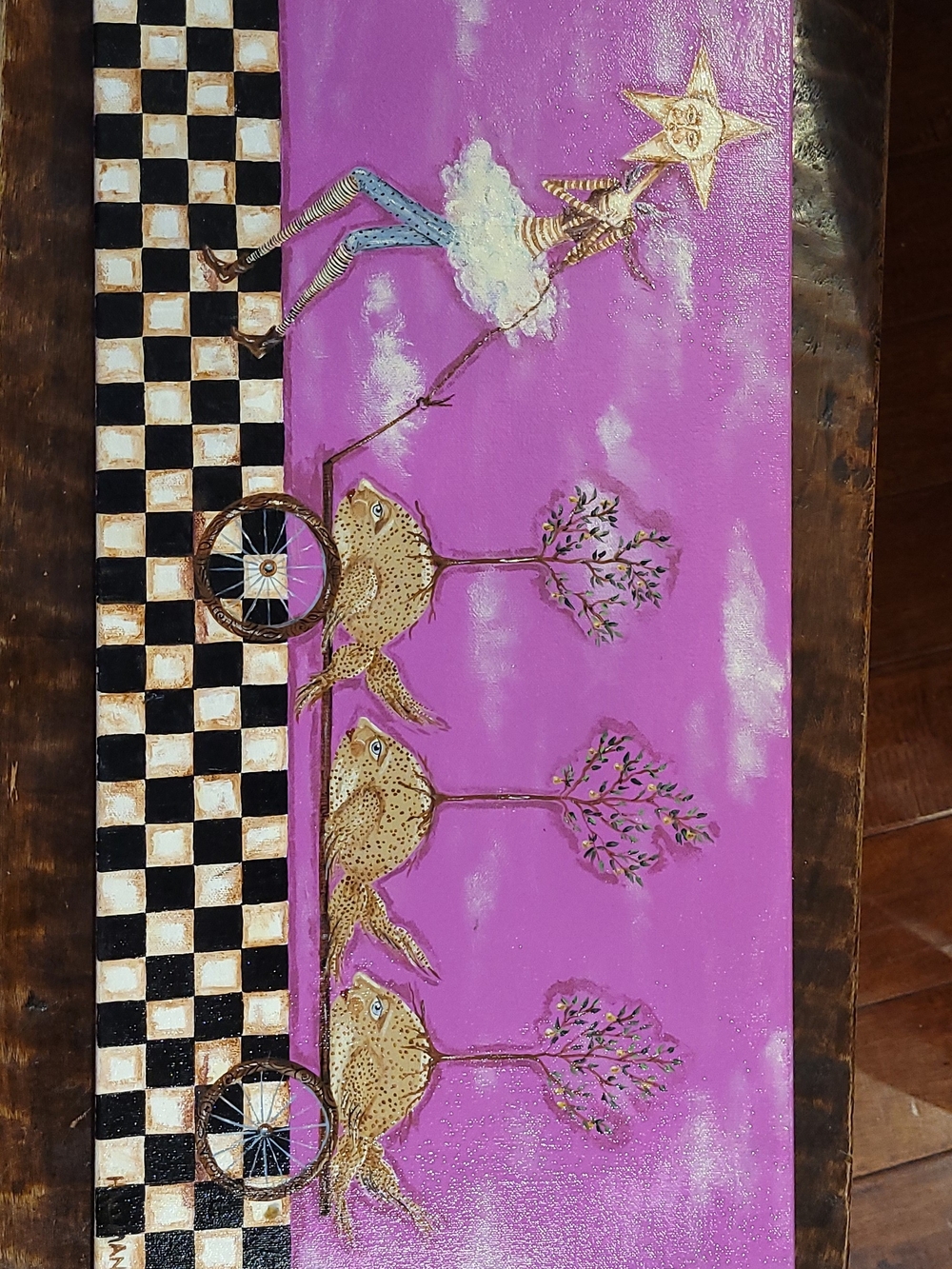 Paula Hallman painting - The Fruits of Her Labor 24x12